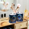 thumbnail image 3 of Yayeee 2 Pack Qtip Holder Bathroom Cotton Swab Canister with Lid Clear Dispenser Set, Beautiful Floral Moon, 3 of 6