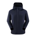 thumbnail image 2 of RXIRUCGD Men Solid Color Outdoors Mountaineering Wearproof Warm Zipper Multi-pocket Coat Long Sleeve Jacket, Navy, Size: L, 2 of 9
