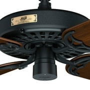 Hunter 52 inch Outdoor or Indoor Ceiling Fan No Light - Black Ceiling Fan without Light, For Patio, Porch, Garage, or Living Room, Standard Mount, 5 Blades, Pull Chain - Original 23838, Matte Black