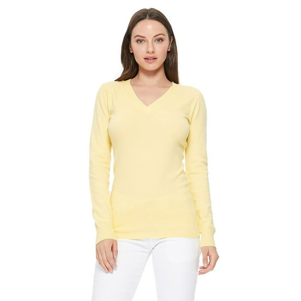 Hairy Deep V-neck Sweater Yellow | na-kd.com