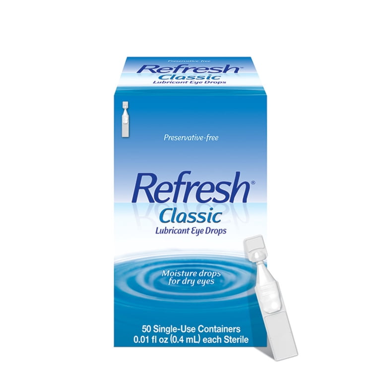 (5 pack) Refresh Classic Lubricant Eye Drops Preservative-Free Artificial  Tears, 0.4 ml, 50 Count