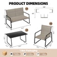 thumbnail image 4 of Gotland 4 Pieces Outdoor Furniture Set All Weather Textile Fabric Patio Conversation Set w/Coffee Table, Loveseat, 2 Single Chairs for Patio, Yard, Garden, Lawn(Brown), 4 of 7