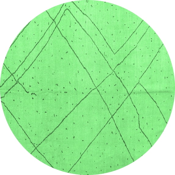 Ahgly Company Indoor Round Oriental Emerald Green Modern Area Rugs, 8' Round