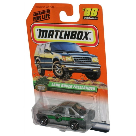 Matchbox Ranger Patrol (1998) Silver & Green Land Rover Freelander Toy Car #66/100