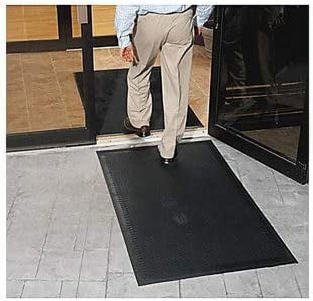 Genuine Joe Clean Step Outdoor Scraper Mat, 3 x 5 ft, Rubber, Black