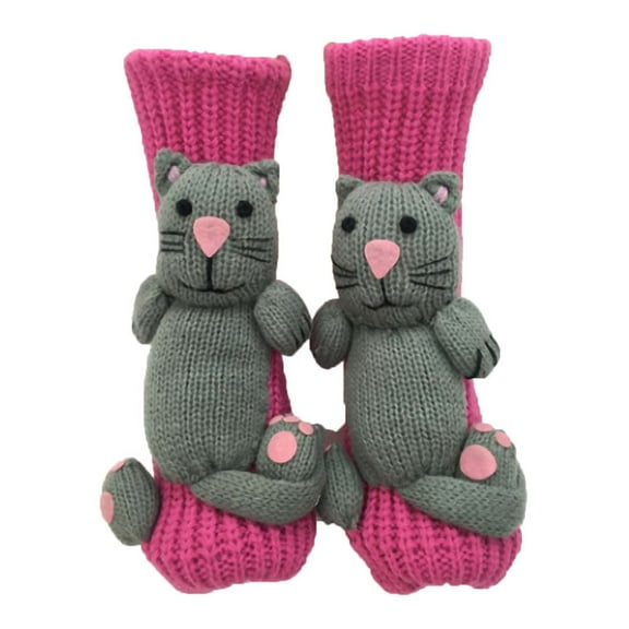 Maplenight Christmas Fuzzy Socks for Women 3D Animal Knit Cotton Socks Fall Winter Cozy Thick Thermal Sock