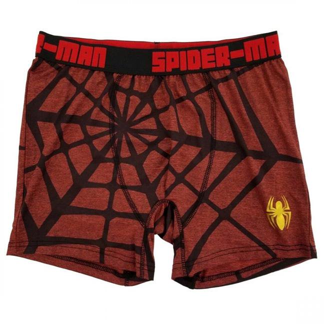 SpiderMan SpiderMan Marvel Mens Red Spiderweb Graphic Boxer Briefs