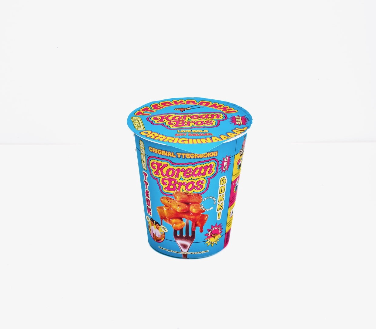 Korean Bros Original Tteokbokki Cups (6 Pack) - Instant Tteokbokki Rice Cakes, Korean Street-Style Snack or Meal