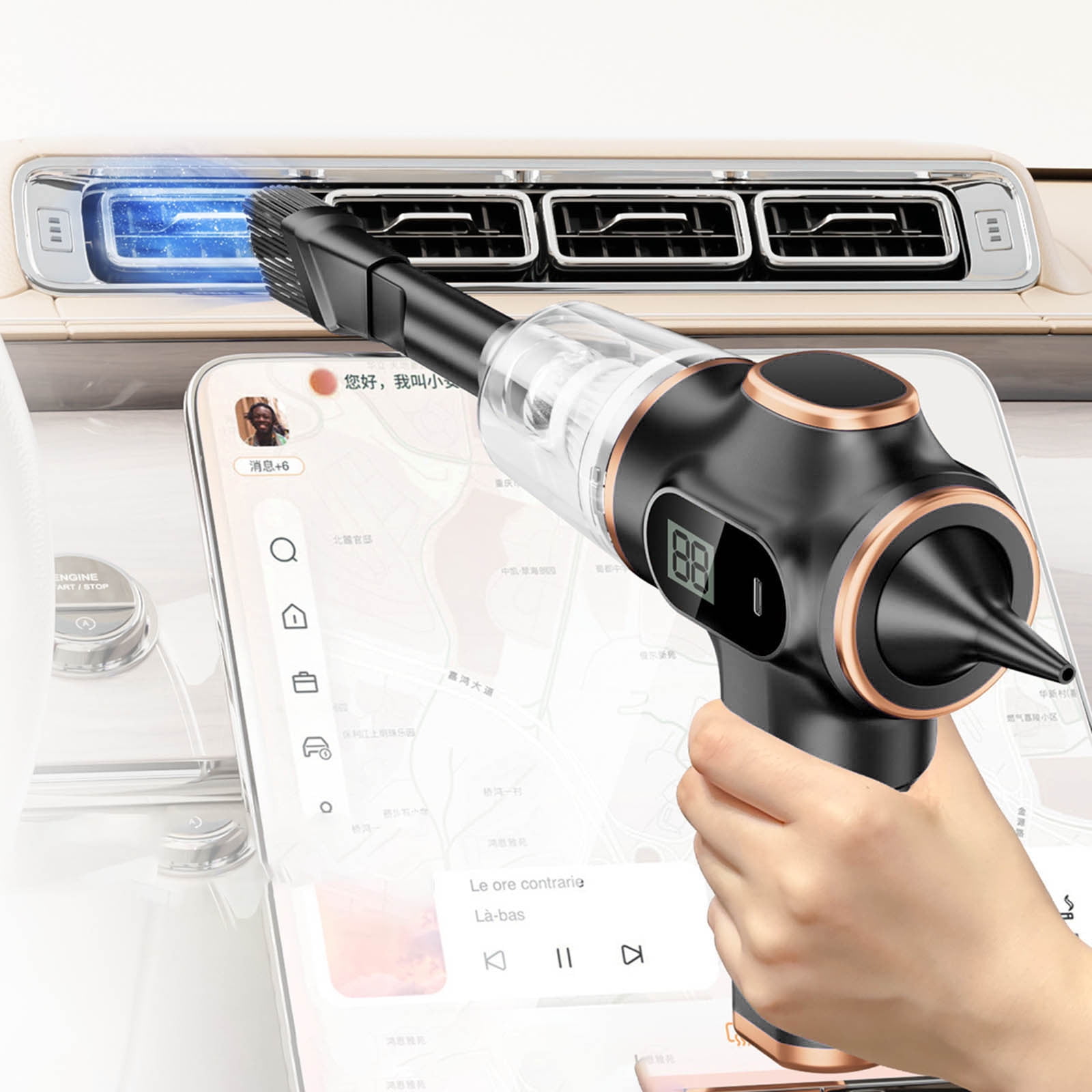 Handheld Vacuum Cleaner - 4000Pa Suction, Cordless Blowing & Wet/Dry for Car, Home & Office Cleaning()