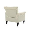thumbnail image 4 of Modern Accent Chair, Velvet Upholstered Single Sofa with Tufted Wingback and Wooden Legs, Upholstered Lounge Armchair with Nailhead Trim, Reading Chair for Living Room Bedroom Office, Beige, 4 of 7