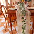 thumbnail image 5 of Holzlrgus 13Ft Cream Cheesecloth Table Runner, 160inch Long Cheese Cloth Boho Gauze Table Runner for Wedding Bridal Baby Shower Birthday Party Rustic Sheer Boho Table Decorations, 5 of 7