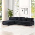 thumbnail image 3 of Bentley Setup 2 Modern style Sectional made with Corduroy Fabric in Black, 3 of 18