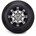 thumbnail image 2 of 10" Machined Black Tempest Golf Cart Wheels and All Terrain Tires Combo Set of 4, 2 of 3
