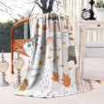 thumbnail image 2 of White Boho Bohemia Rainbow Autumn Leaves Trees Pattern Blanket,Comfortable Soft Flannel Throw Blanket,All Season,Warm Lightweight Blankets for Sofa Bed Couch Living Room Chair,40"x50", 2 of 4
