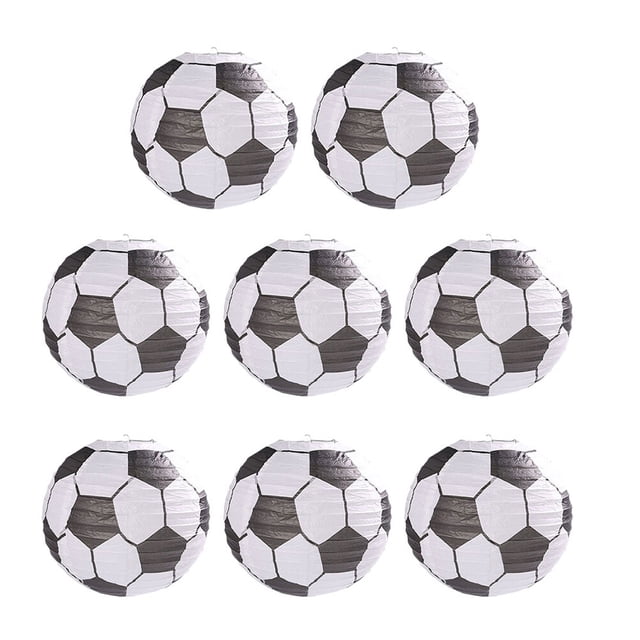 8 faroles de papel con forma de balón de fútbol para colgar en el techo, decoración para fiesta de fútbol.