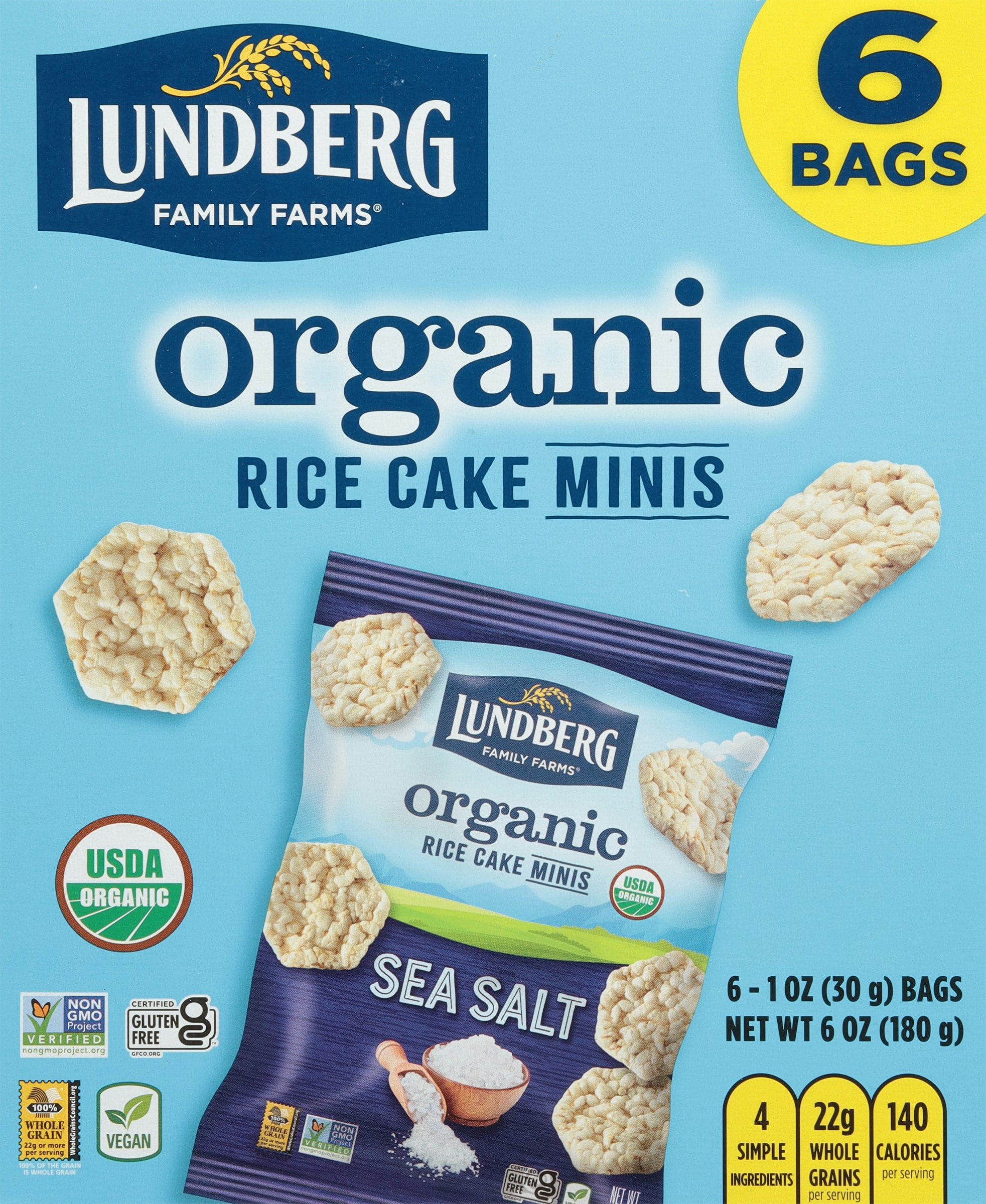 Lundberg Organic Mini Rice Cakes 6 oz (Pack Of 4)
