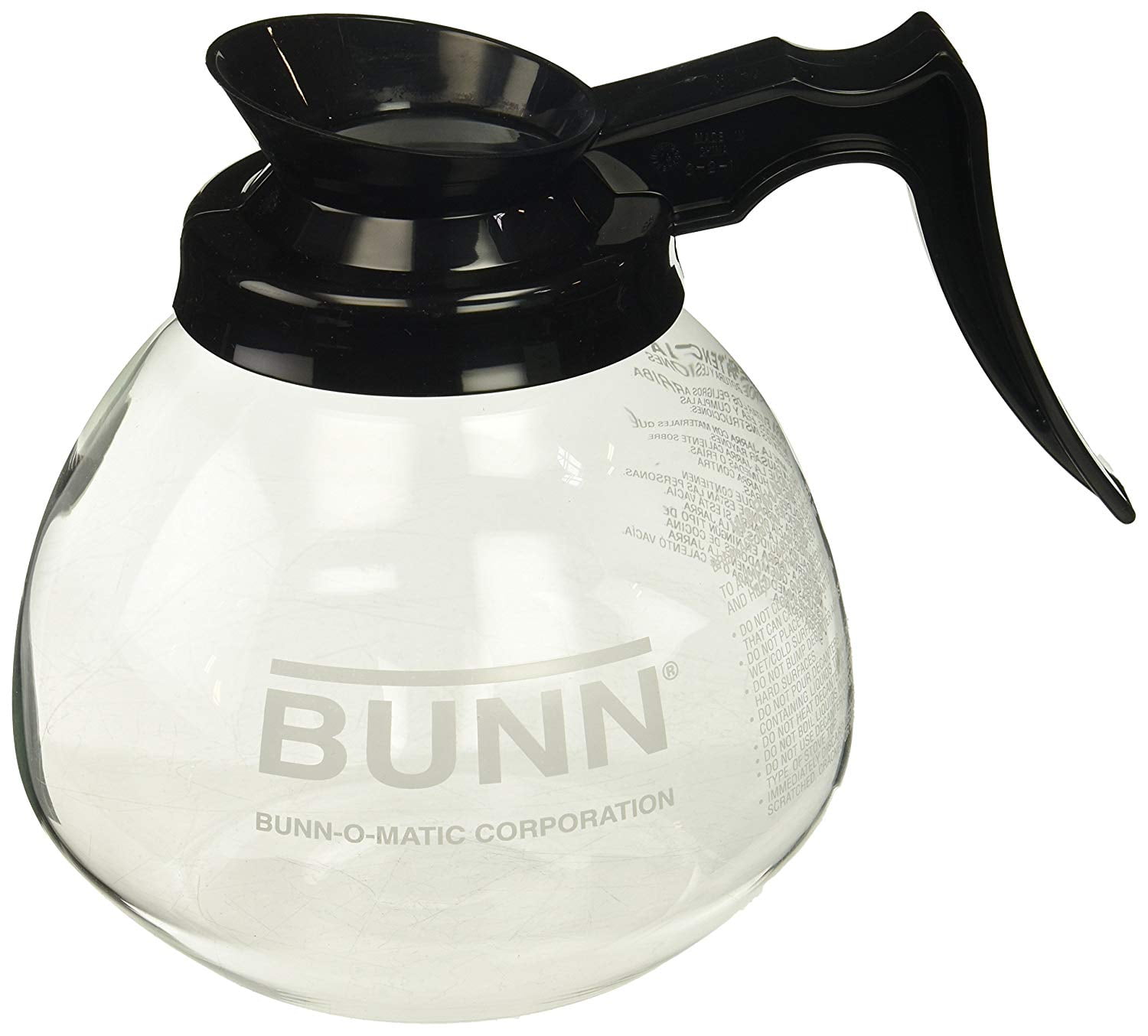 BUNN 12 Cup Standard Decanter Coffee Pot Clear Black Walmart bunn-12-cup-standard-decanter-coffee-pot-clear-black-walmart