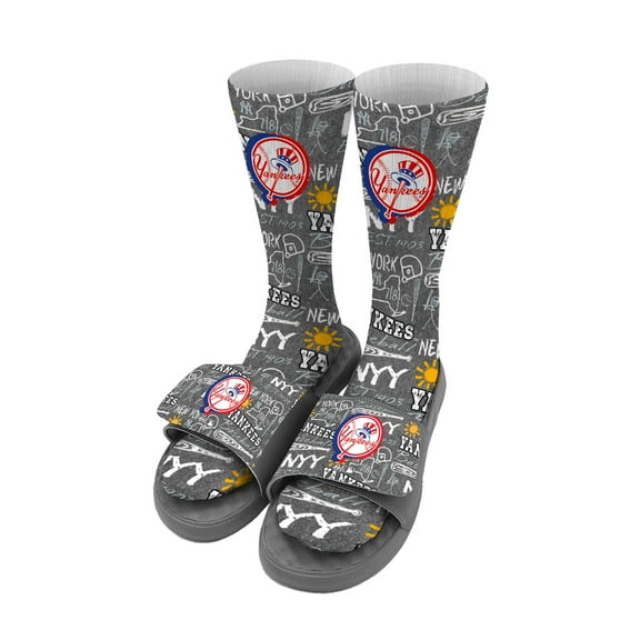 Unisex ISlide New York Yankees Chalk Socks & Slide Sandals Bundle