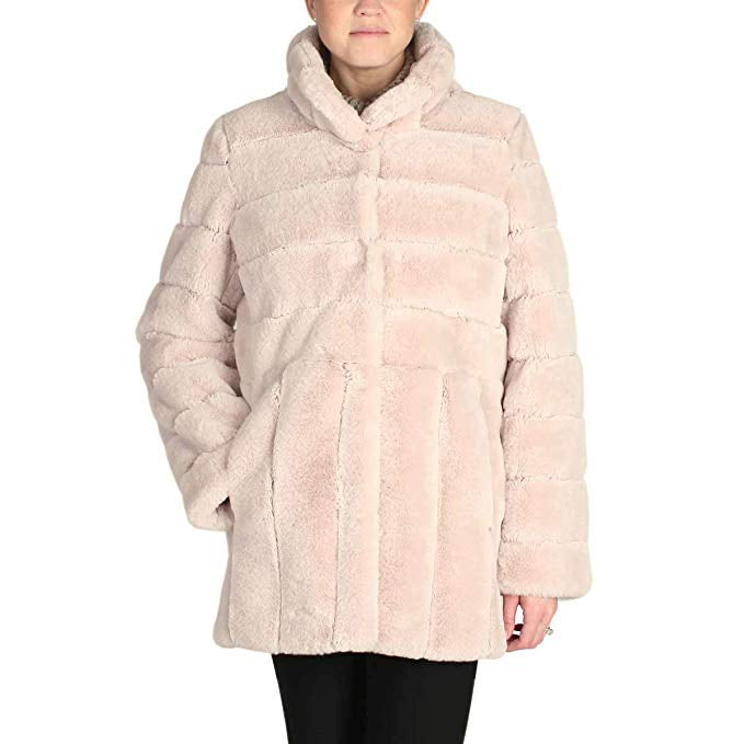 Kristen Blake - Kristen Blake Women's Faux Fur Coat Jacket, Beige X ...