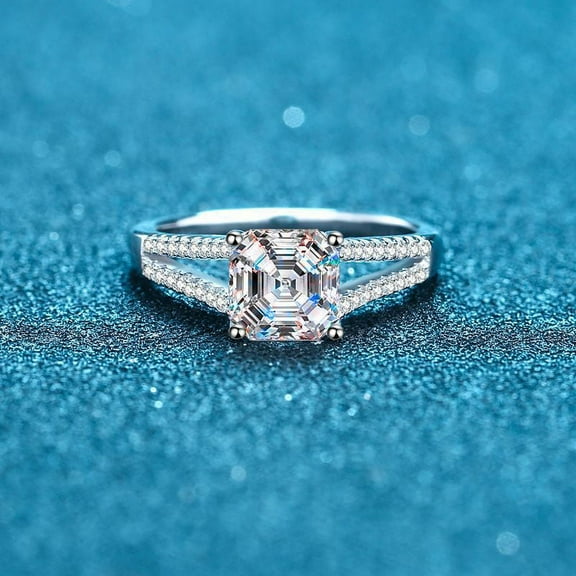 2 Carat Exquisite Cut VVS1 Moissanite Wedding Engagement Ring for Women 925 Sterling Silver-Size 5