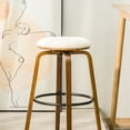 thumbnail image 6 of Set of 2 Solid Wood and White Boucle Bar Stools Modern Design Style Dining Room, 6 of 10