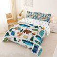 thumbnail image 3 of Manfei Adventure RV Accessories King Size Comforter Sets 3pcs,Rustic Lake House Comforters King Size,Light Green Blue,1 Comforter and 2 Pillowcases,Reversible, 3 of 6