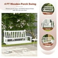 thumbnail image 6 of Gymax Wooden Porch Swing 2-Person Hanging Swing Chair w/ Adjustable Galvanized Metal Chains White, 6 of 9