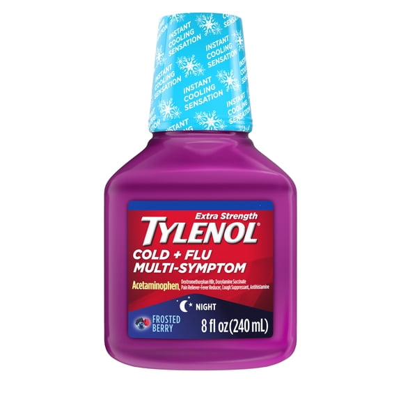 Tylenol Extra Strength Cold   Flu Multi-Symptom Night Liquid Cold Medicine