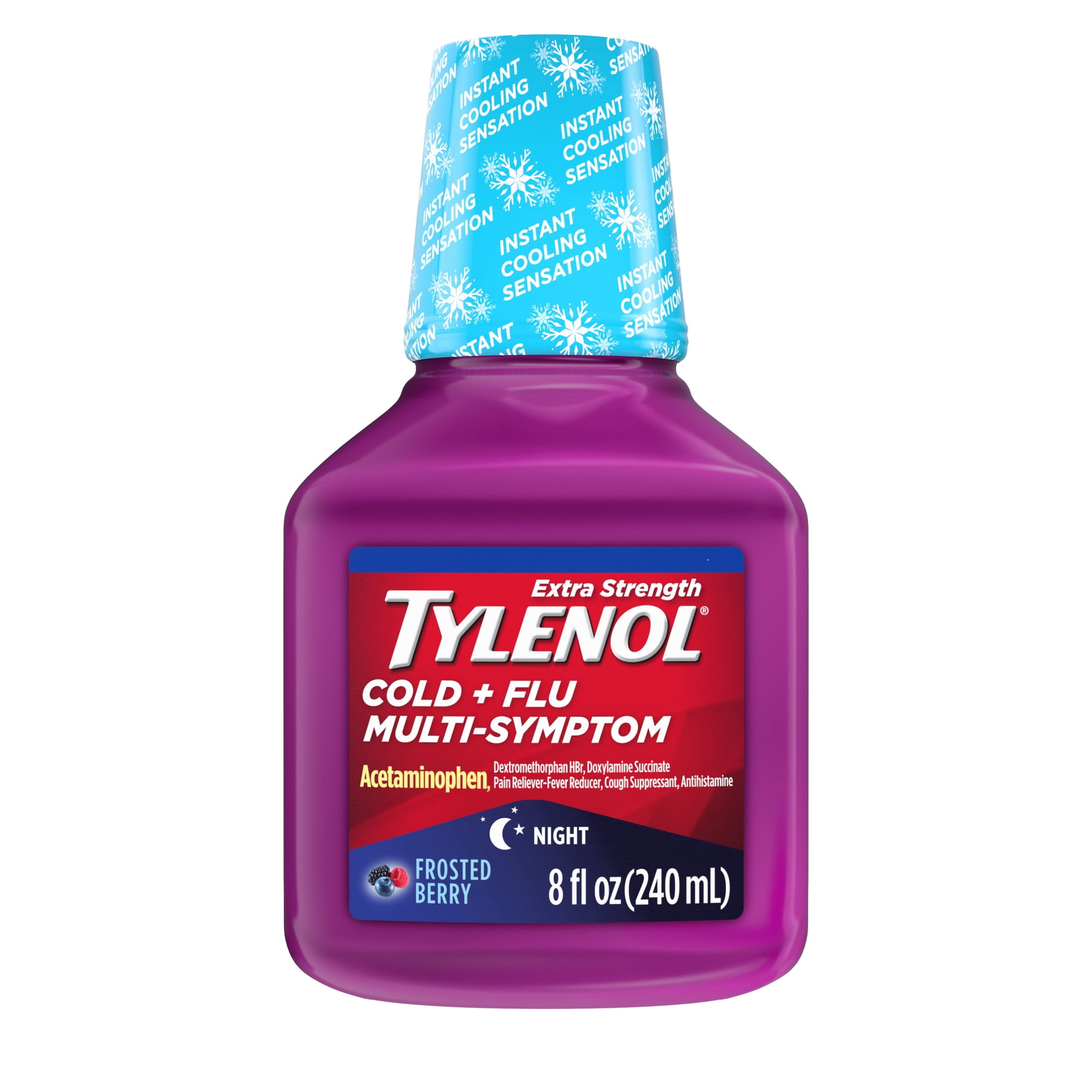 Tylenol Extra Strength Cold + Flu Multi-Symptom Night Liquid Cold Medicine