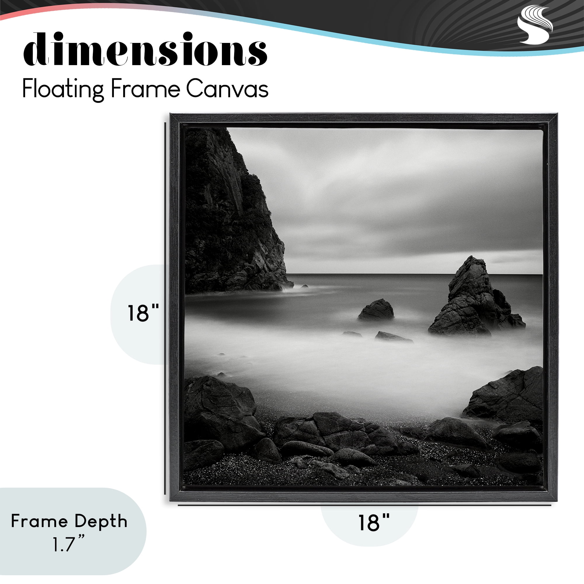 Stupell Industries Clear To The Horizon Black Framed Floater Canvas Wall Art, design by Chip Forelli
