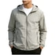 thumbnail image 1 of Mens Tops Manga Larga Color Sólido Bolsillo con Cremallera Al Aire Libre con Capucha Ropa Exterior Casual Poliéster Moda Blusa de Manga Corta, 1 of 9