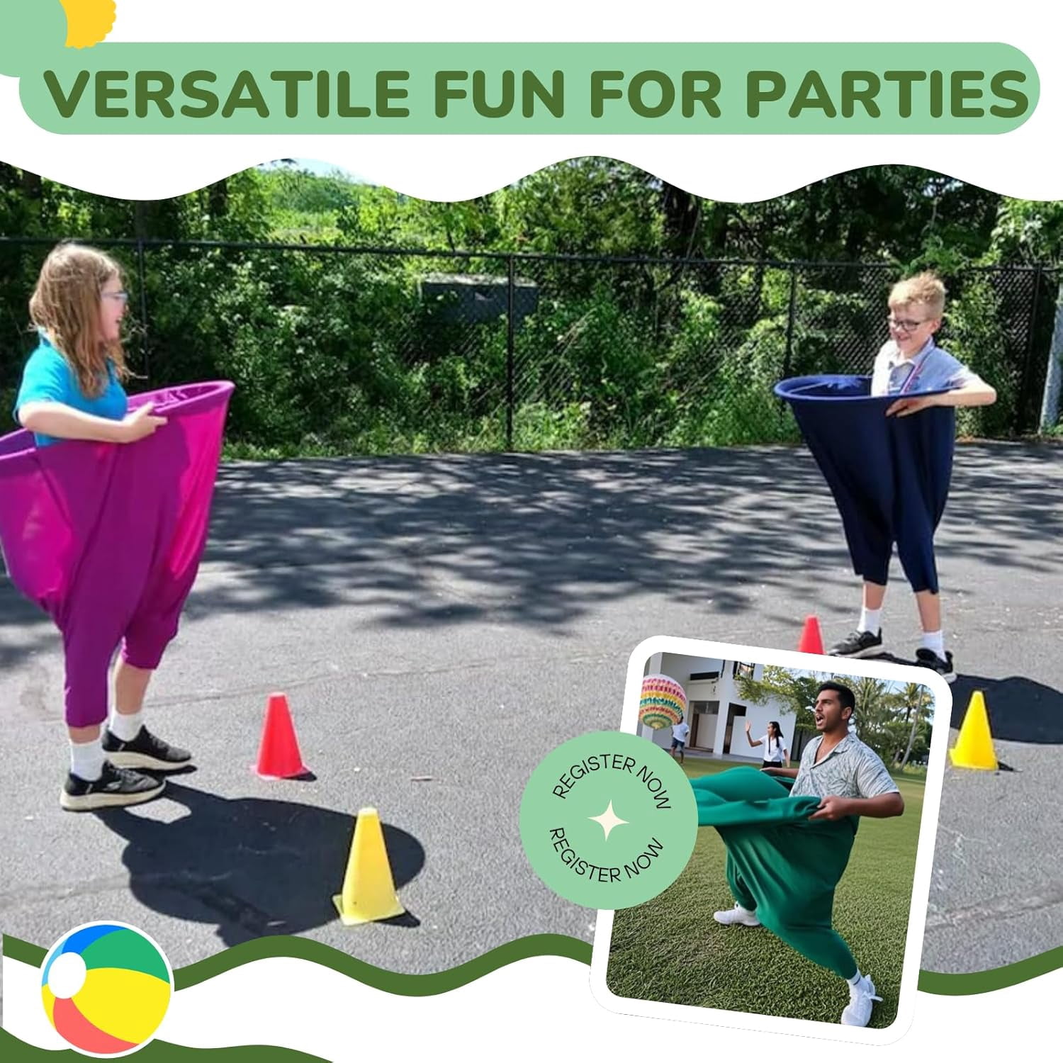 Granny Pants Yard Game Sets for Adults, Giant Granny Pants Outdoor Games with Bouncy Balls & Cones, Super Pant Challenge Game, Family Reunion Party, Backyard Games, Field Day Fun