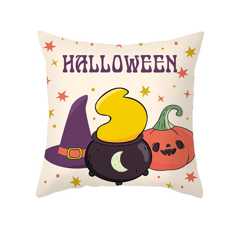 Halloween Witch Cotton Linen Pillow Case Waist Throw Cushion Cover Home Decor 
