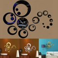 thumbnail image 4 of ZenBath Frameless DIY Wall Clock, 3D DIY Wall Clock Roman Numerals Clock Frameless Mirror Surface Wall Sticker Home Decor for Living Room Bedroom 3D DIY Wall Clocks Acrylic Mirror, 4 of 13
