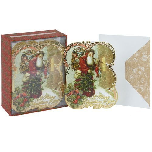 Punch Studio 6 Christmas Holiday Greeting Cards Joy 3D Dimensional Embellished 