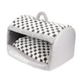 thumbnail image 2 of Cama cueva para gatos cerrada, almohada acolchada extraíble y lavable, casita suave para mascotas. Gris L, 2 of 9