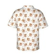 thumbnail image 4 of Xecao Squirrel And Rose print Hawaiian shirt - a stylish short-sleeve button-down for men, perfect for casual beach and tropical outings., 4 of 9