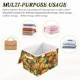 thumbnail image 6 of Yayeee Collapsible Cube Storage Bin with Lid Fabric Closet Decorative Basket with Handles, Green Retro Leaves, 6 of 7
