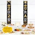 thumbnail image 7 of Graduation Porch Sign Class Of 2026 Banner Congrats Grad Door Banner Graduation Yard Sig for Home School Indoor Outdoor Party Supplies Black Design 4, 7 of 7