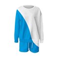 thumbnail image 3 of Puntoco Conjunto De Sudadera Con Pantalón Y top De Cuello Redondo De Manga Larga Casual Estampado Para Mujer Azul Cielo Xl, 3 of 3