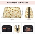 thumbnail image 5 of Picia Watercolor Bee Honey Honeycomb Bee Print Leather Makeup Bag Make Up Bag Travel Toiletry Bag for Her Girlfriend Teacher Teen Girl Gifts, 5 of 8