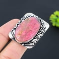 thumbnail image 2 of Natural Rhodonite Gemstone Handmade 925 Sterling Silver Ring Size 8.5, 2 of 2