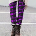 thumbnail image 5 of Feancey On Sale Leggings for Women Butt Lift Heart Print Yoga Tights Valentines Day Stretchy High Waisted Tummy Control Skinny Pants Soft Cute Workout Leggings Purple XXL, 5 of 8
