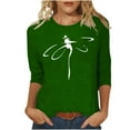 thumbnail image 2 of JURANMO Cute Graphic 3/4 Sleeve Tops for Women Causal 2024 Summer Three Quarter Elbow Length Dragonfly Print Shirt Blouse Tops, 2 of 4