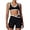 Black, variant on PISONIC Two Piece Workout Sets for Women Color Block Sports Bra and Scrunch Butt Lifting Shorts Gym Yoga Active Wear Outfits