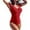 Red, variant on Charmo Women Ruffle One Piece Bathing Suits Plunge V Neck Monokini Swimsuit