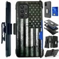 thumbnail image 1 of Compatible with Samsung Galaxy A72 5G Hybrid Card Holster Phone Case Cover (Gray US Flag), 1 of 1