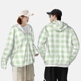 thumbnail image 6 of Haiem Pistachio Green Checkboard UPF 50+ Fishing Shirts for Men Long Sleeve UV Sun Protection Hoodie Non-Mask Outdoor Hiking Shirts, 6 of 9