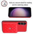 thumbnail image 2 of for Samsung Galaxy S23 FE Slim Case with Card Holders and Strap for Women, Samsung Galaxy S23 FE Phone Case Wallet PU Leather Kickstand RFID Blocking Flip Shockproof Wallet Case - Red, 2 of 11