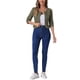 thumbnail image 2 of CHAQUETA DE JEAN CORTA SIN CUELLO DE MANGA 3/4 PARA MUJER INSPIRADA EN CHIC COLOR VERDE OLIVA TALLA S, 2 of 6